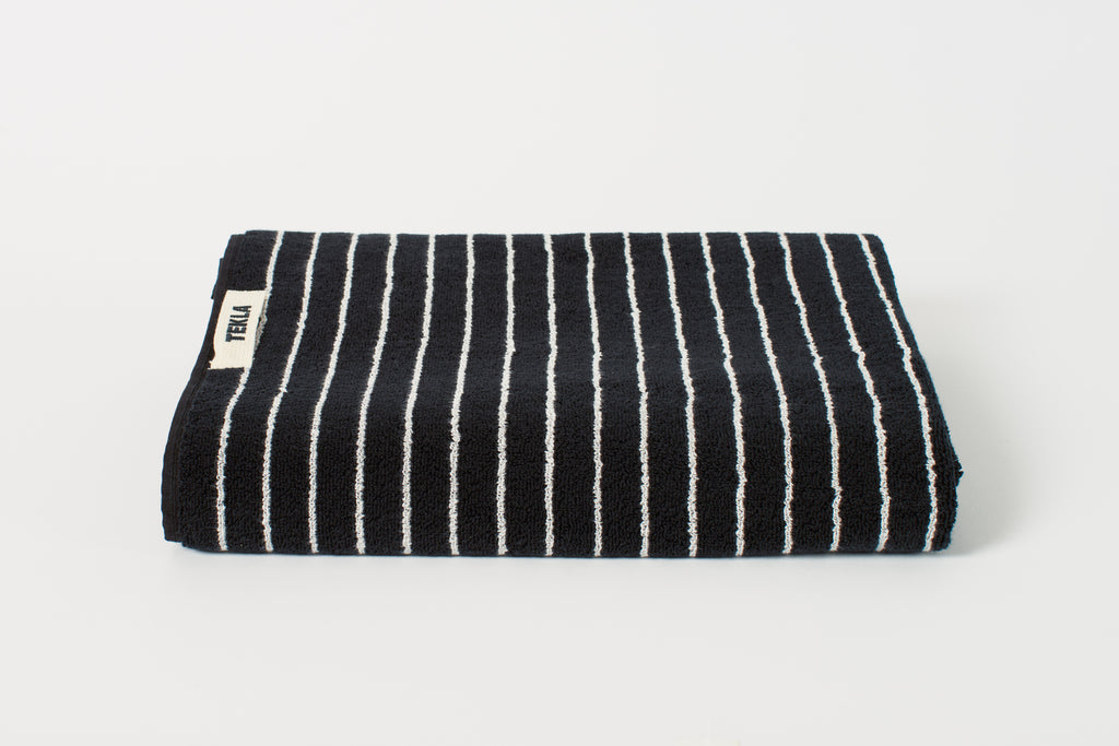 Black Stripes Bath Towel