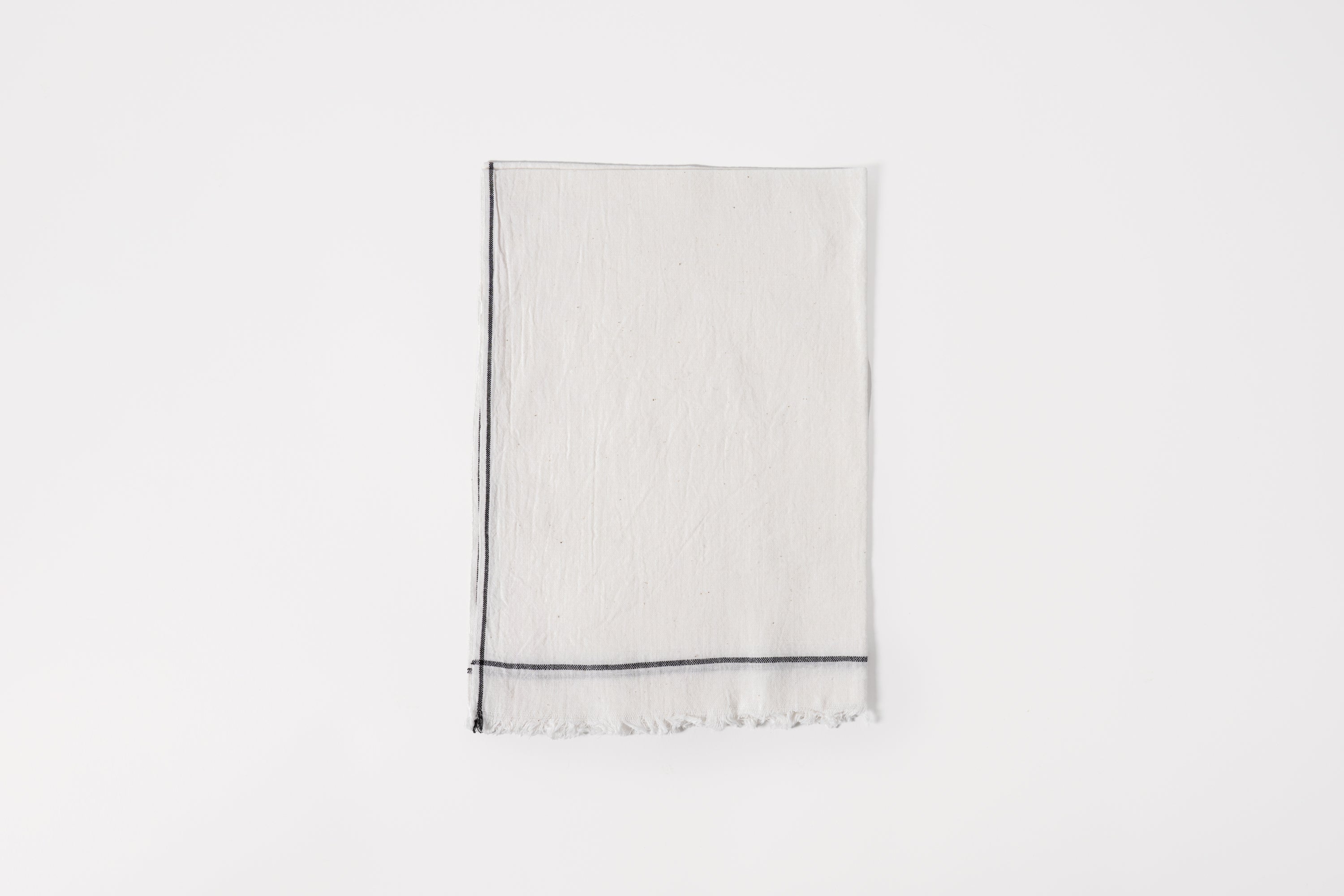 White & Black Stripe Tea Towel
