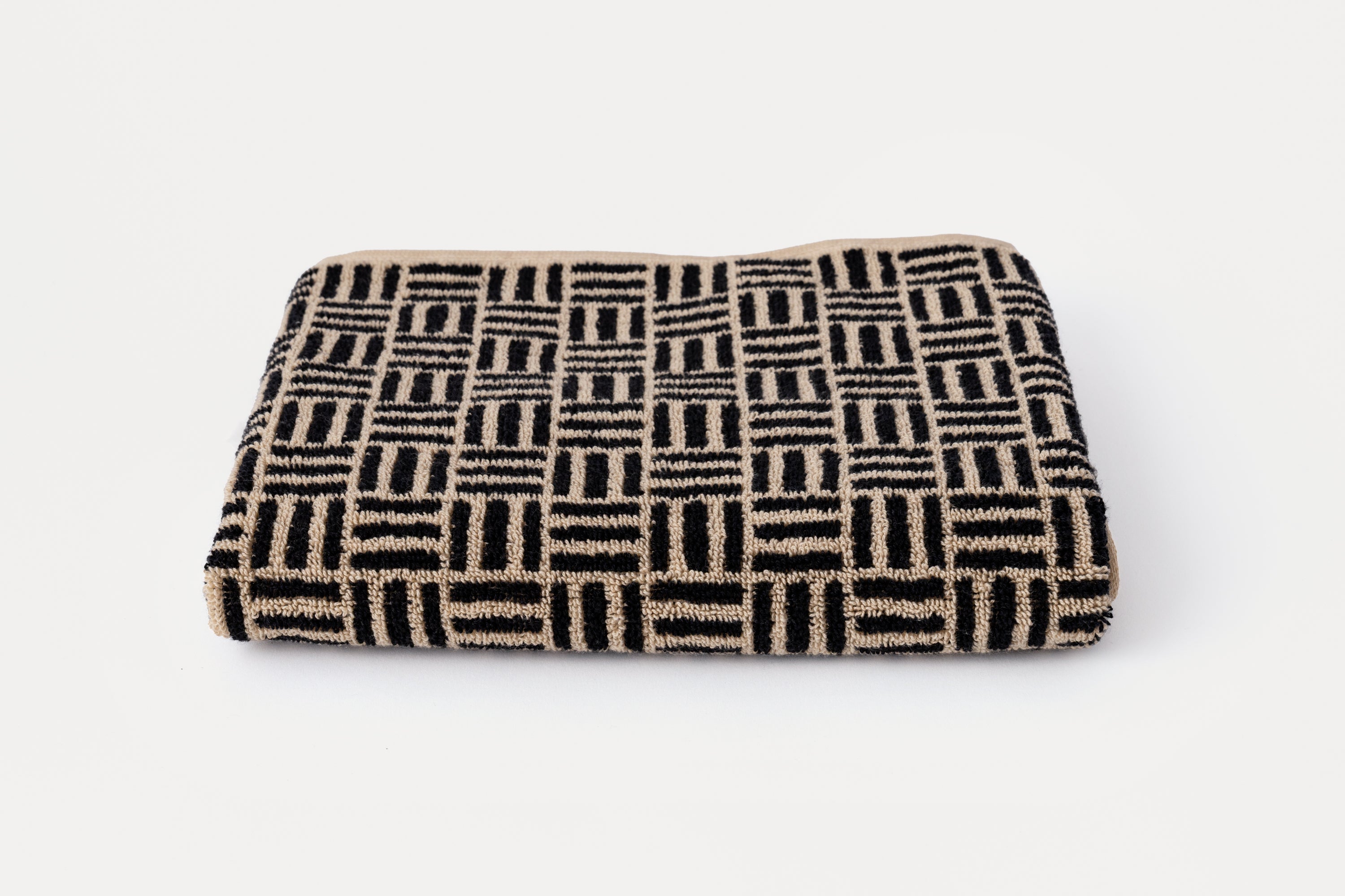 Organic Cotton Hand Towel in Sand & Noir