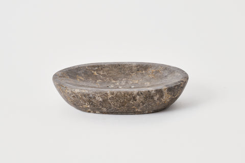 Oval Grey Marble Soap Dish