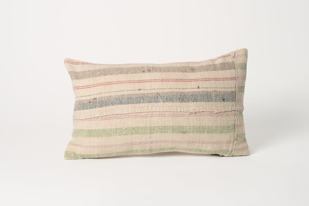 Vintage Grain Sack Pillow 12 x 20 J