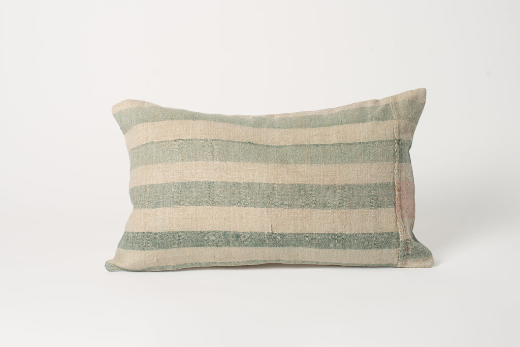 Vintage Grain Sack Pillow 12 x 20 F.