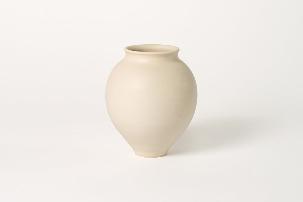 Small Gourd Vase Crackle Matte White