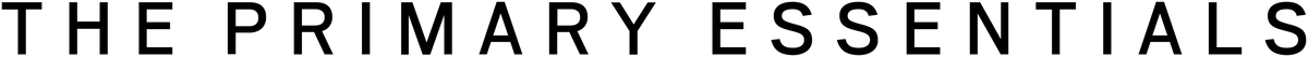 The text 'THE PRIMARY ESSENTIALS' appears in a black serif font on a solid black background.