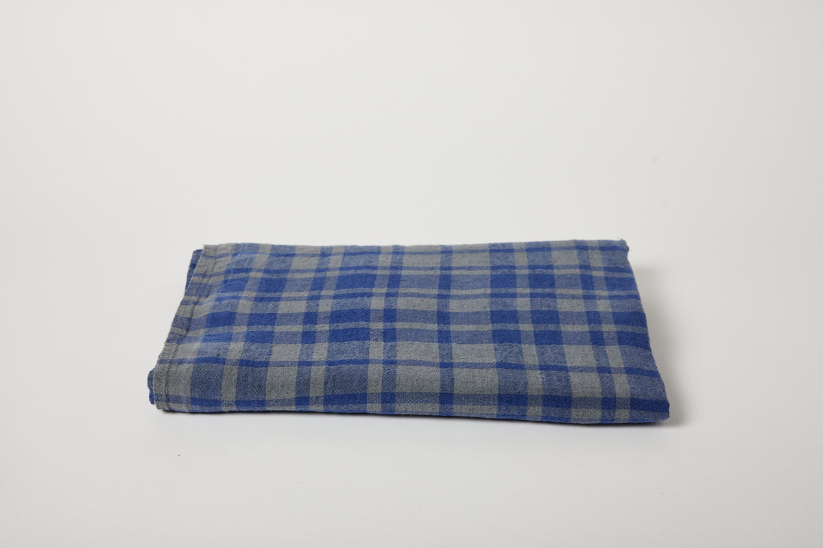 Blue Plaid 63 x 118 Tablelcoth