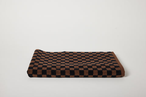 Organic Cotton Bath Mat in Tabac/Noir