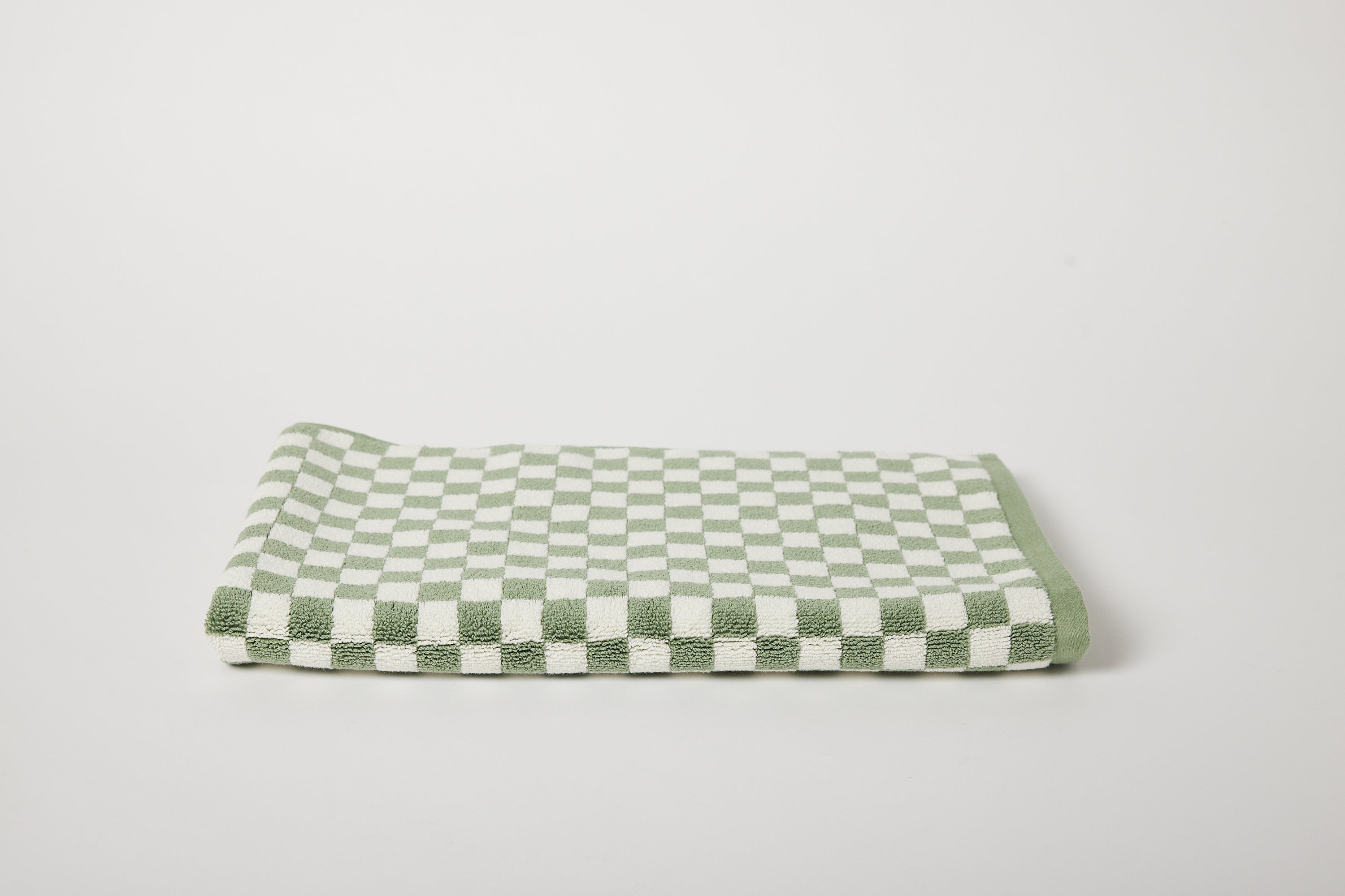 Organic Cotton Bath Mat in Sage/Chalk