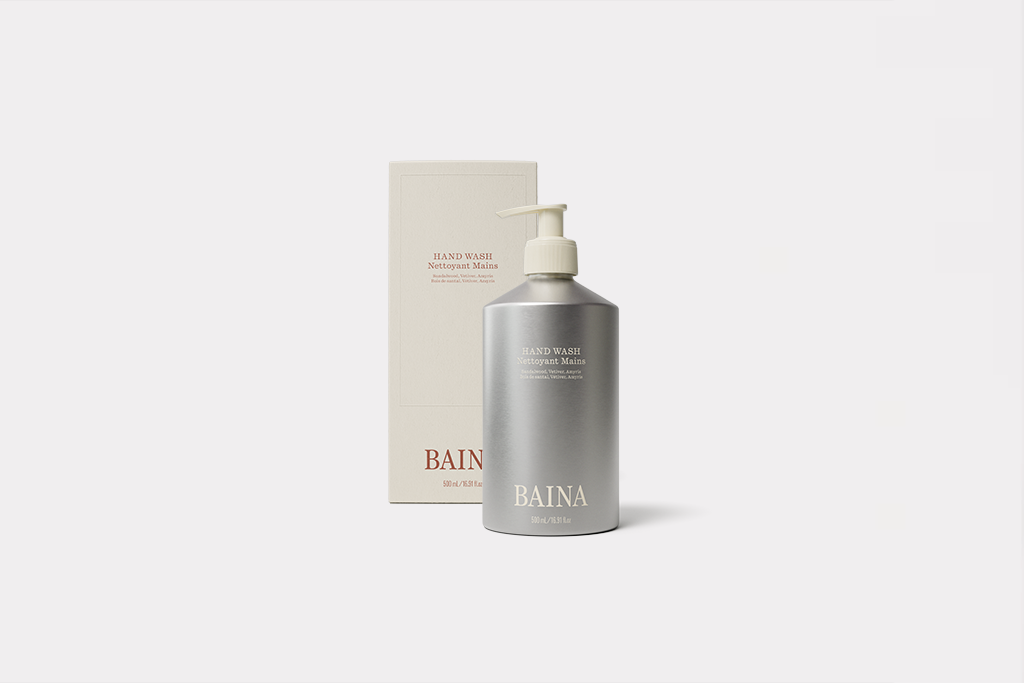 Baina handwash and box on a white background