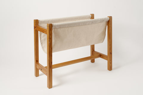 Scandinavian Pine and Canvas Magazine Rack