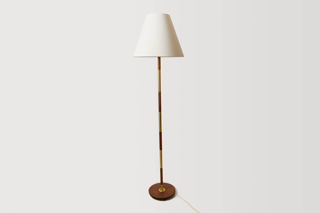 Danish Mid Century Floor Lamp with Teak Accents