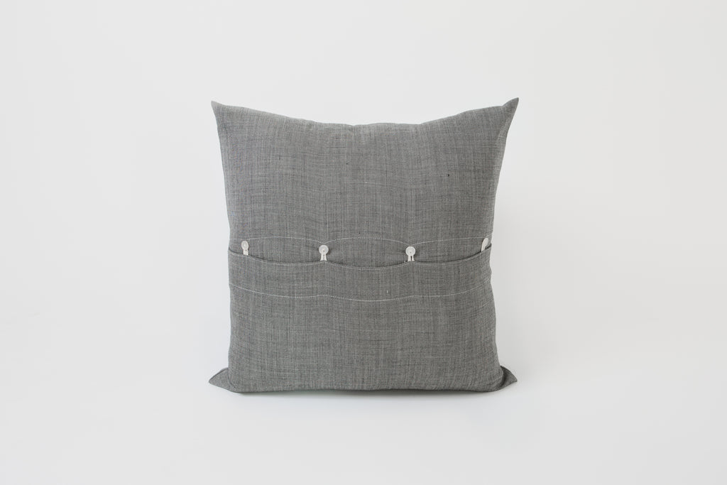 Grey Melange Vintage Cloth 18 x 18 Pillow