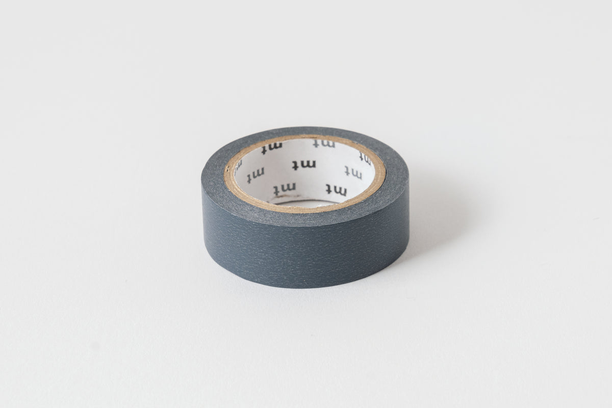A roll of blue washi tape with a subtle pattern, displayed on a white background
