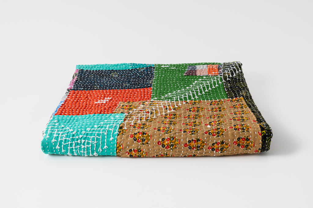 Multi Patchwork Khadi 50" x 60" Khadi Throw B.