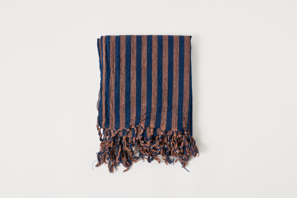 Indigo / Brown Kitchen Towel - Stripes