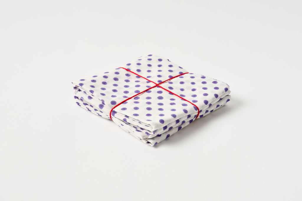 Polka Violet Set of 4 Napkin