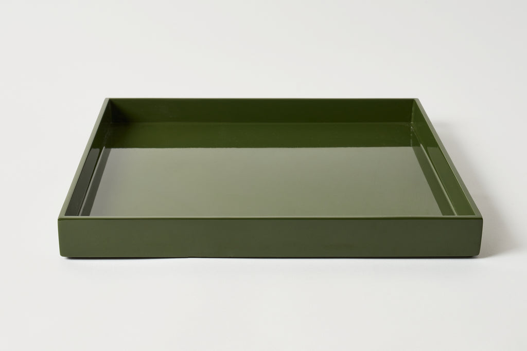 Square Tray in Olive Green