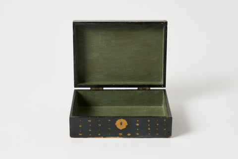 Black Wood Box with Gold Pattern