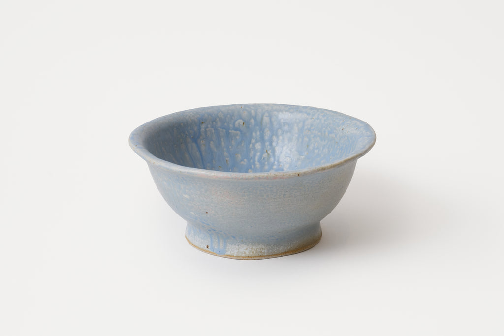 Tall Foot Bowl Light Blue Ash