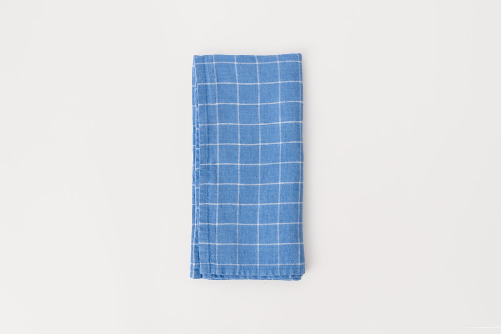 Blue School Checks Napkin