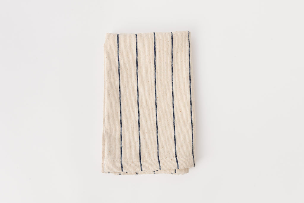 TPE 100% Cotton Natural w Navy Stripe Tea Towel