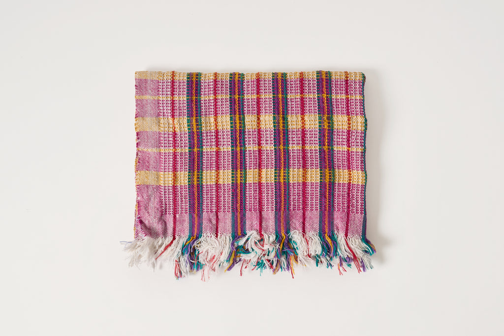 Small Plaid Towels - Pink