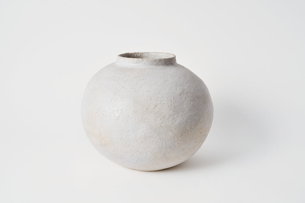 Rough White Moon Vase