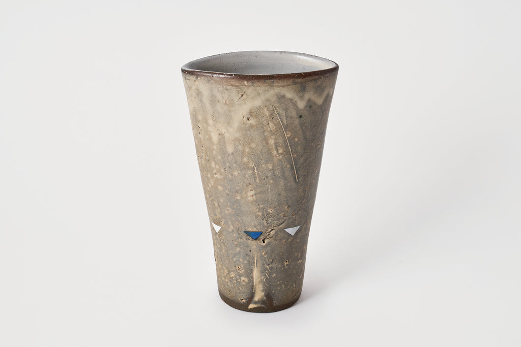 Small Vase with Blue Triangles