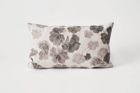 Geraniums in Gray Pillow 12 x 20