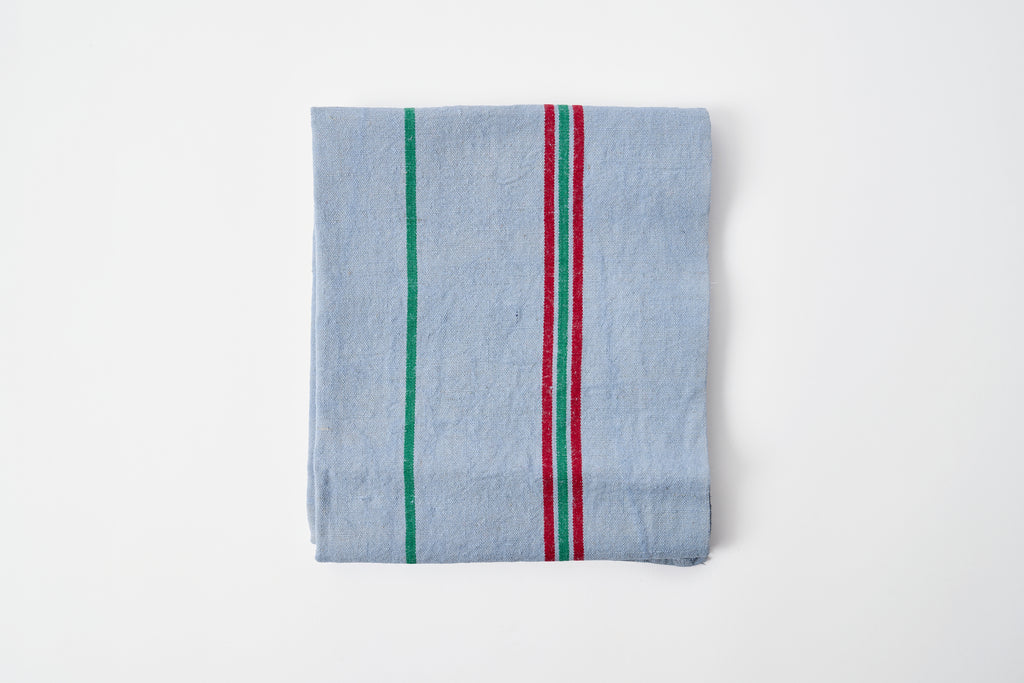 Vintage Tea Towel - Blue/Stripes