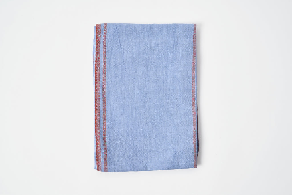 Vintage Tea Towel - Blue/Stripes