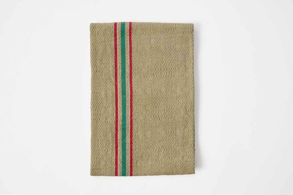 Vintage Tea Towel - Sage/Stripes