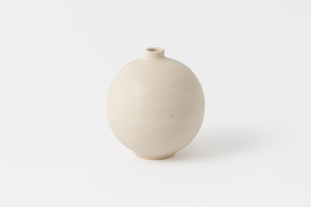 Small Orb Vase White Crackle