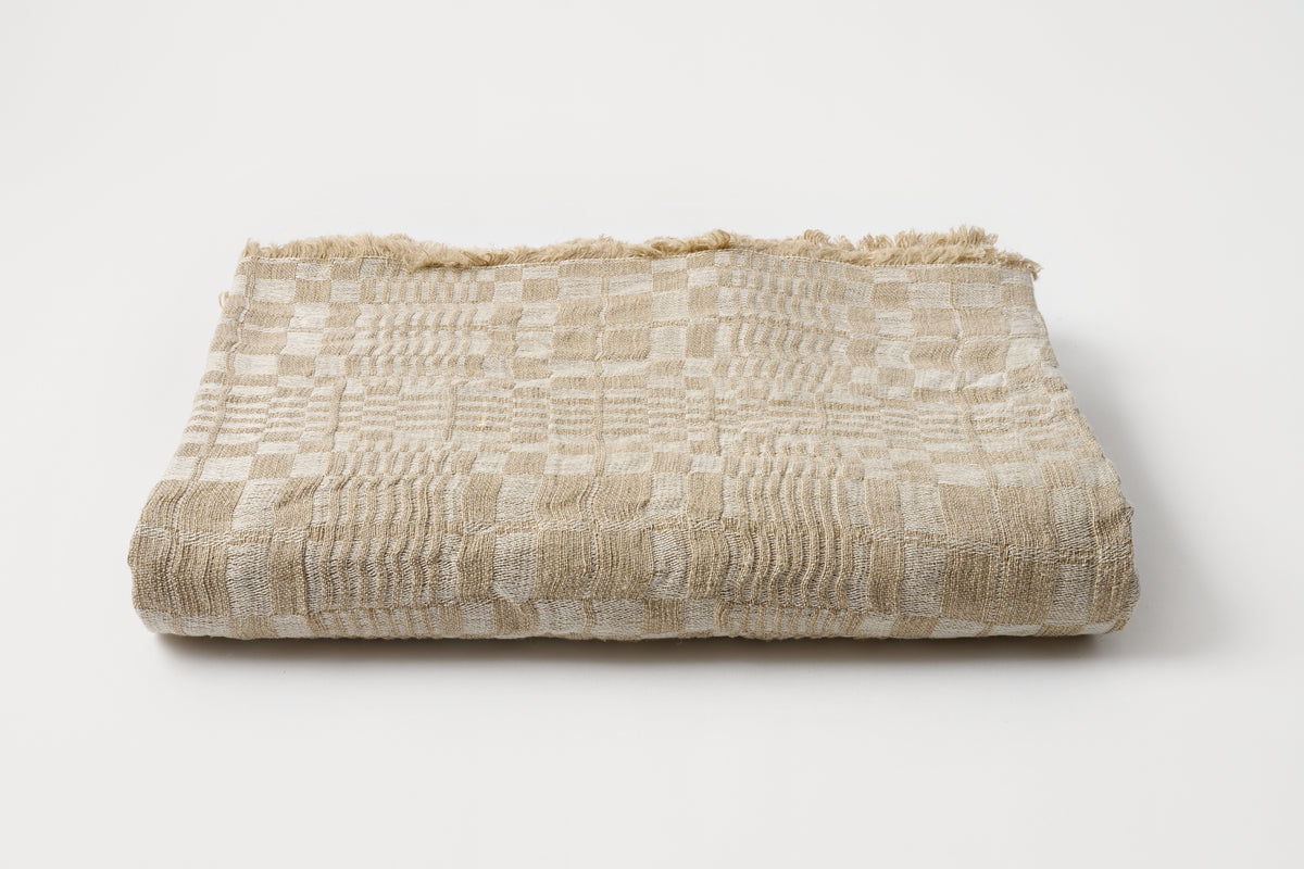 Textured blanket on a white background