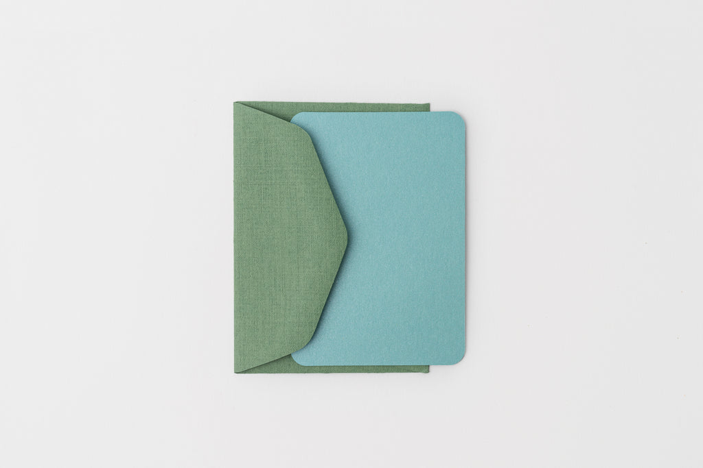 Pack of 5 Mini Cards and 5 Mini Envelopes - Mint and Moss |