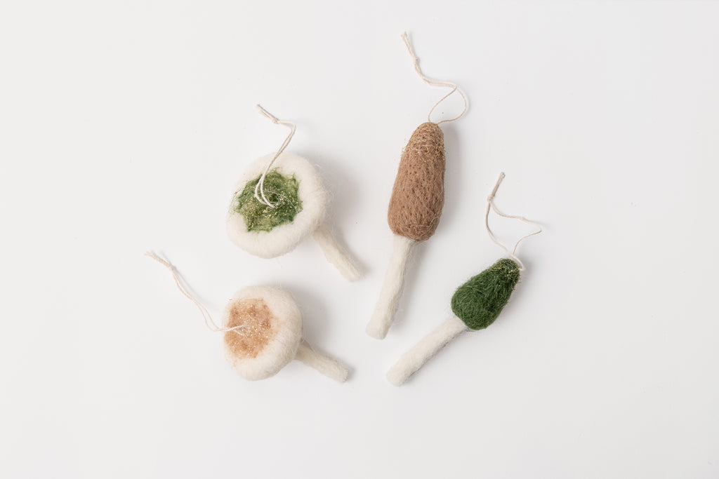 Felt Mushroom Ornament Set