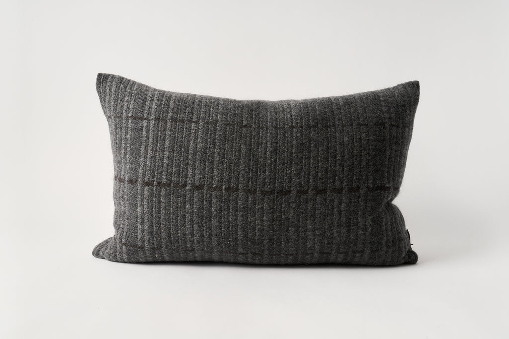 Grid Decorative Cushion - Dark Grey