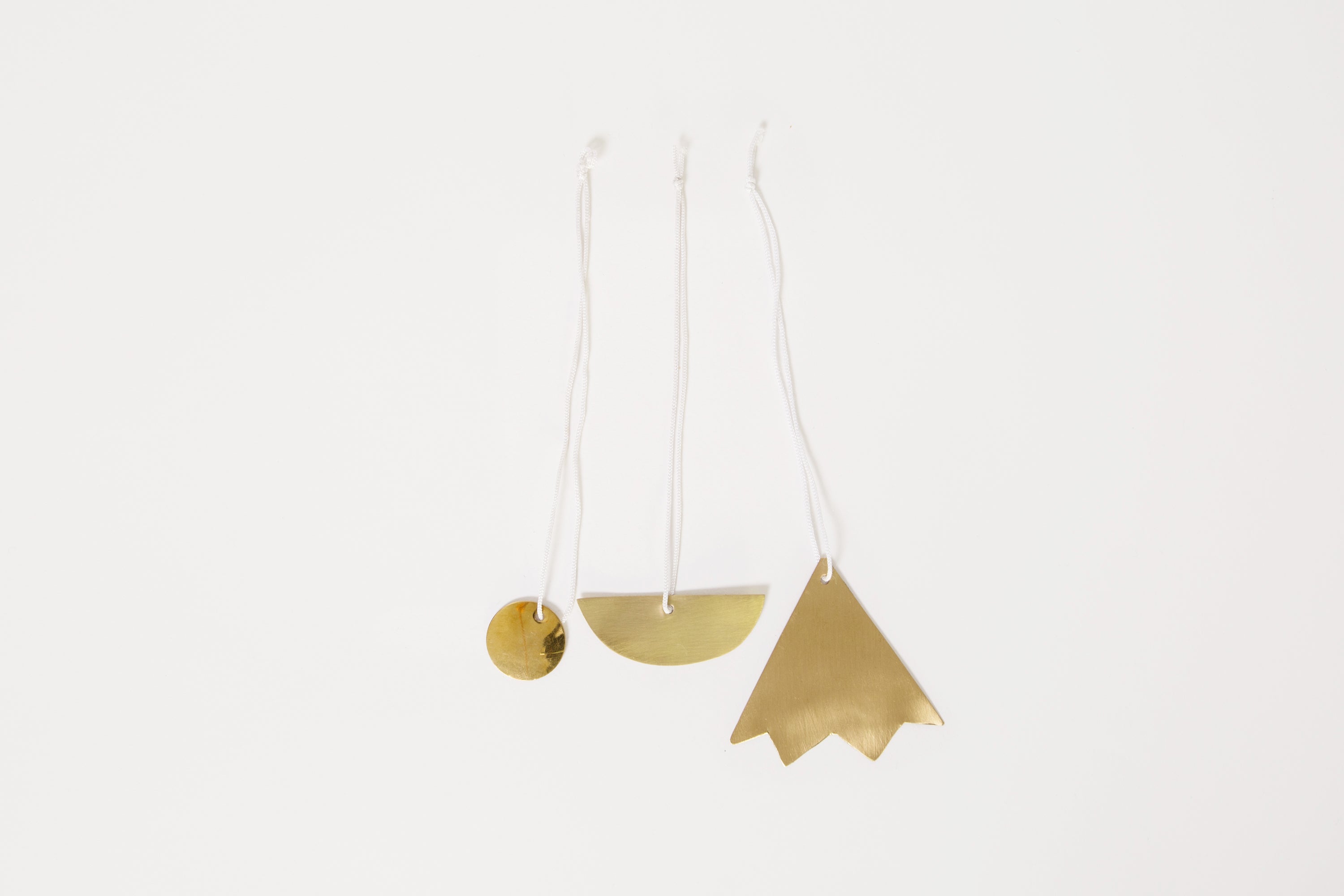 Abstract Brass Christmas Ornament Set A