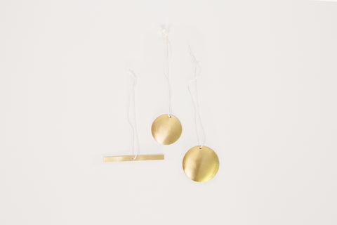 Abstract Brass Christmas Ornament Set C