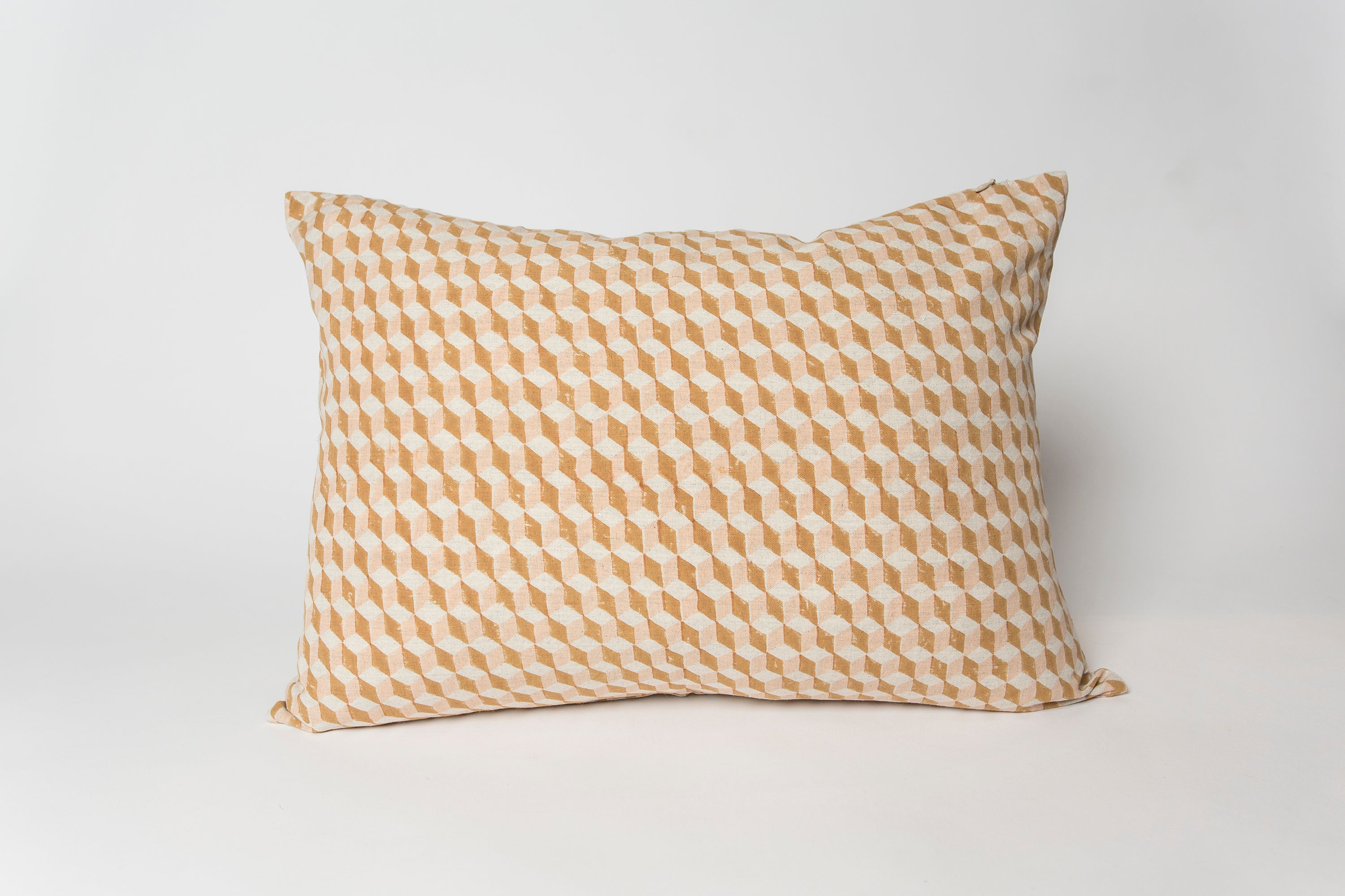Mahi Hand Block-printed linen pillow