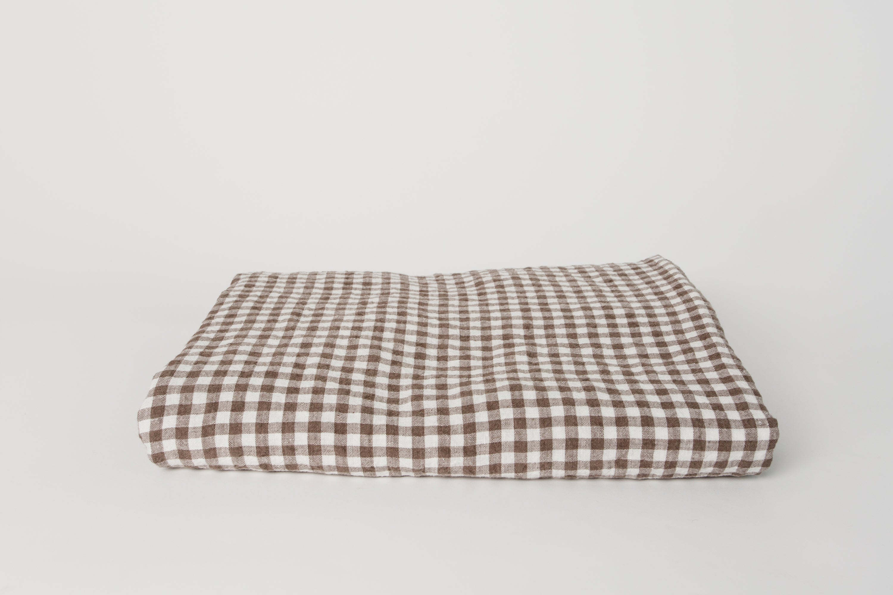 Brown Gingham 63 x 118 Tablecloth