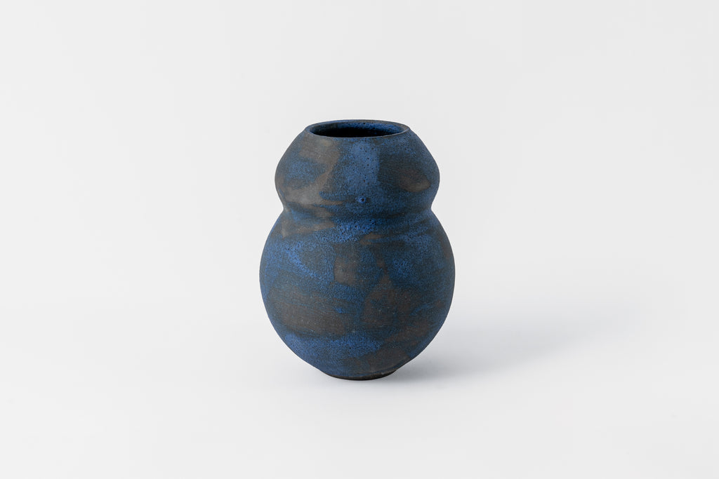 Brushed Cobalt Vase F.