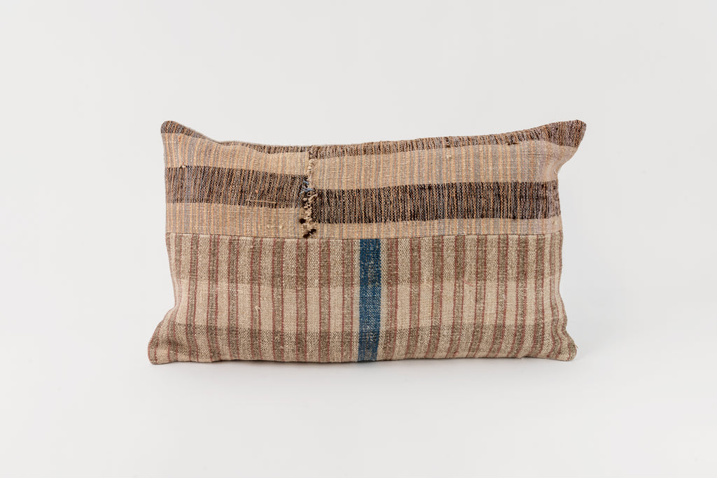 Vintage Grain Sack Pillow 12 x 20 X.