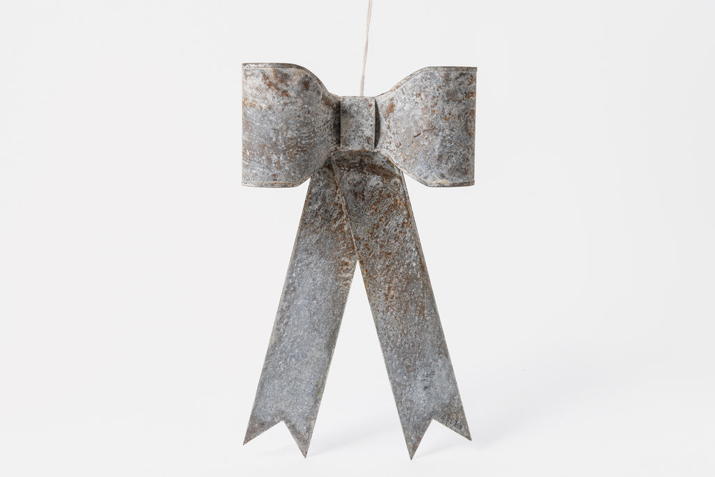 Zinc Bow Ornament L