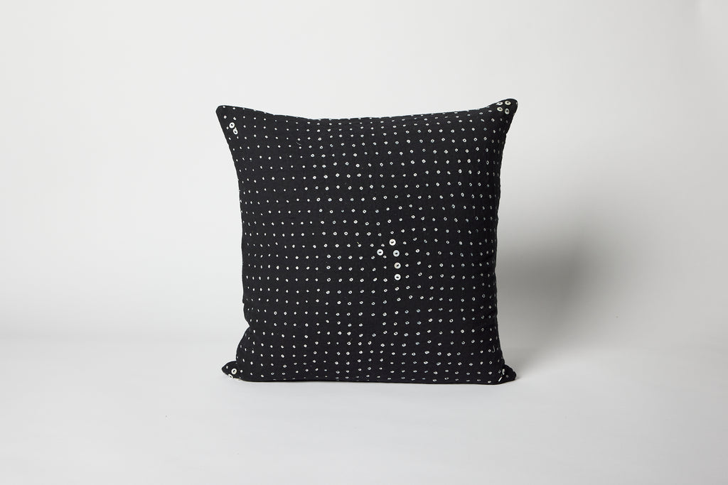 Black with white polka dots 16" x 16" Pillow
