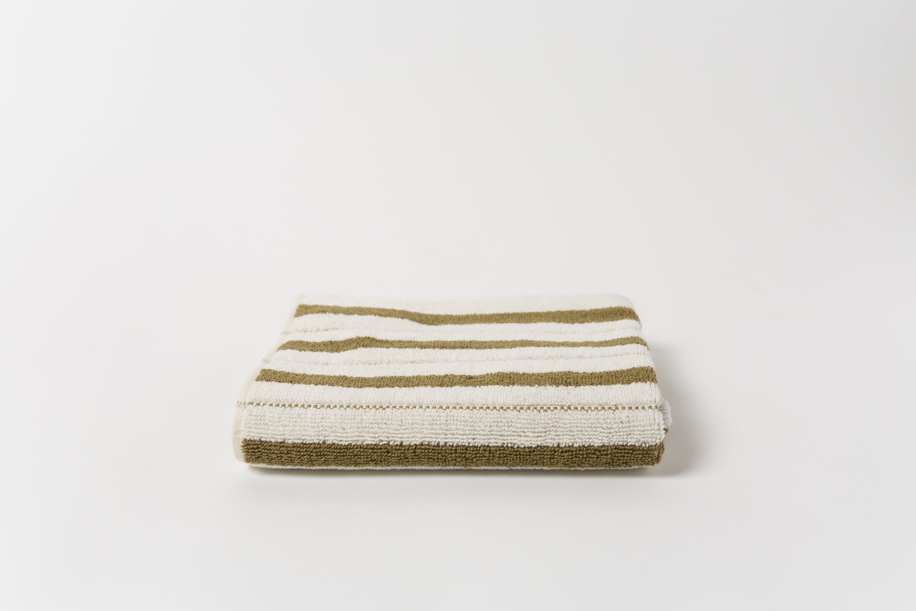 Organic Cotton Hand Towel in Caper/Chalk Lake House Stripe